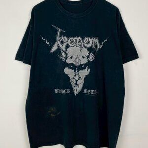 Venom Band Graphic Tee - Black Metal Baphomet Logo Black T-Shirt